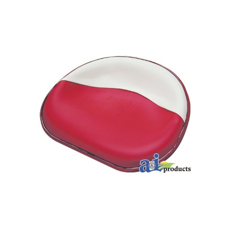 A & I Products Seat Pan, Steel, RED/WHT VINYL 18" x21.5" x4" A-357518R92-17